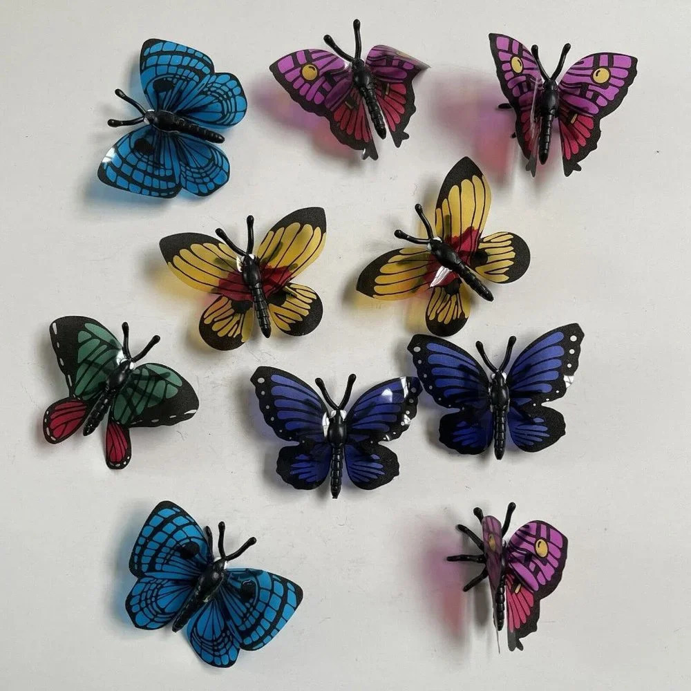 Plastic Butterfly‎ Monarch Insect 10 Pieces Arts Crafts Garden Home Decor Learn